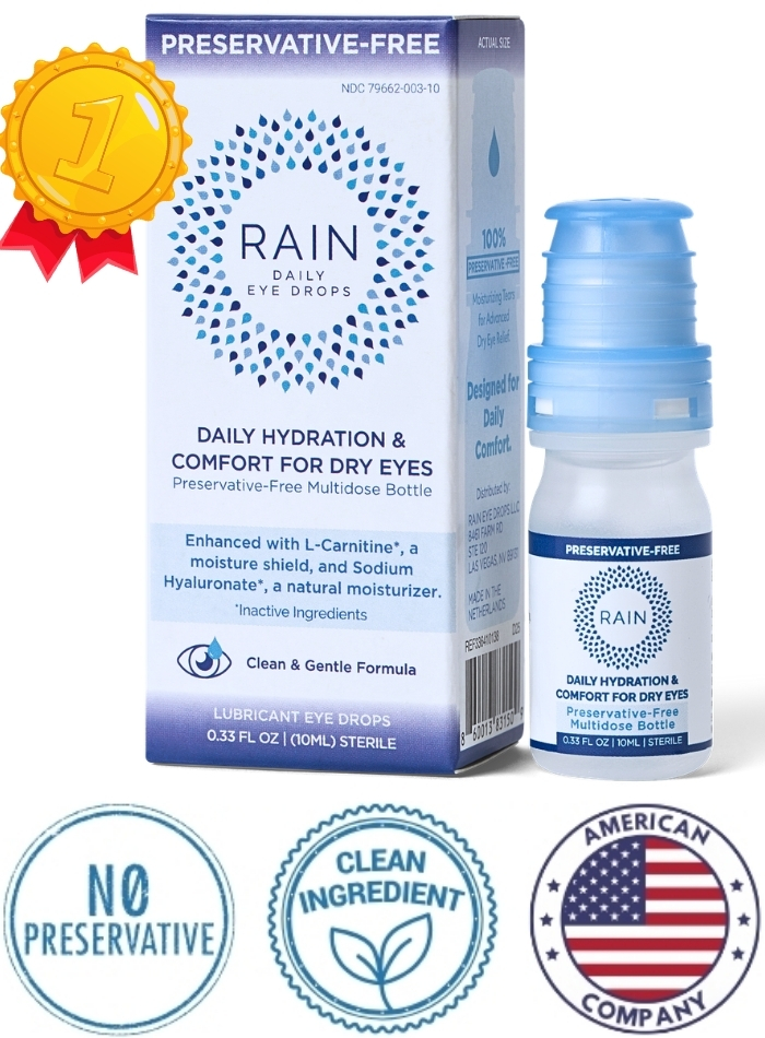 Rain Daily Eye Drops, preservative-free multidose bottle, ranked #1